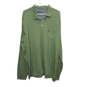Woolly 100% Merino Wool Mens L/S Polo Shirt Green Size XXL
